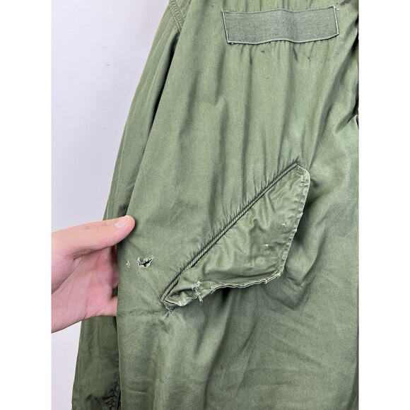 VTG 80s US M65Military Fish Tail Parka Extreme Cold Weather Green Men's Size L - Picture 3 of 9